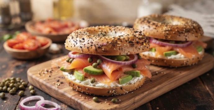 Un délicieux bagel frais Art's &amp; Bagels à Bruxelles